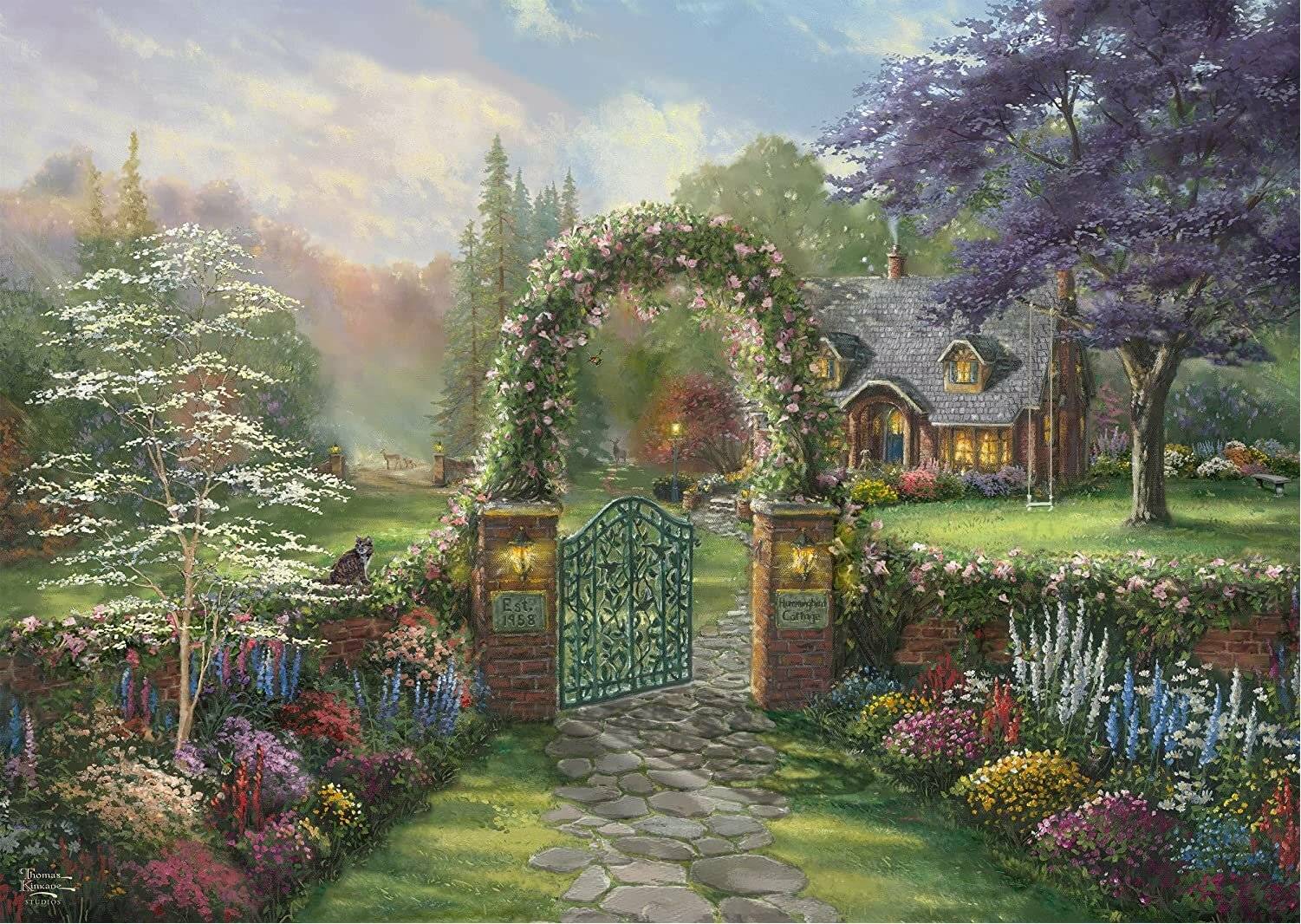 SCHMIDT Puzzle Cottage mit Kolibris 1000 Teile