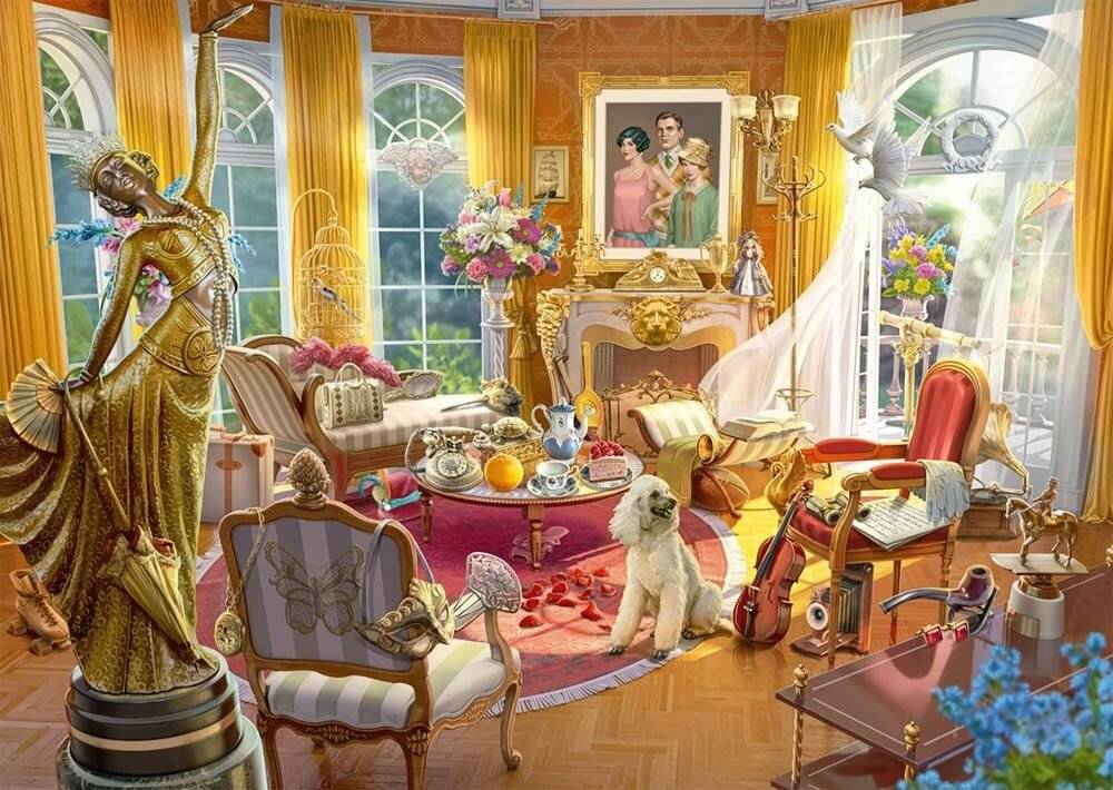 SCHMIDT Geheimpuzzle June's Journey: Orchid Manor Salon 1000 Teile