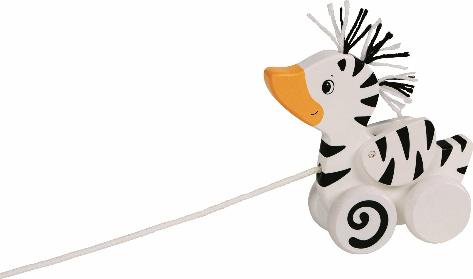 GOKI Ziehende Zebra-Ente aus Holz