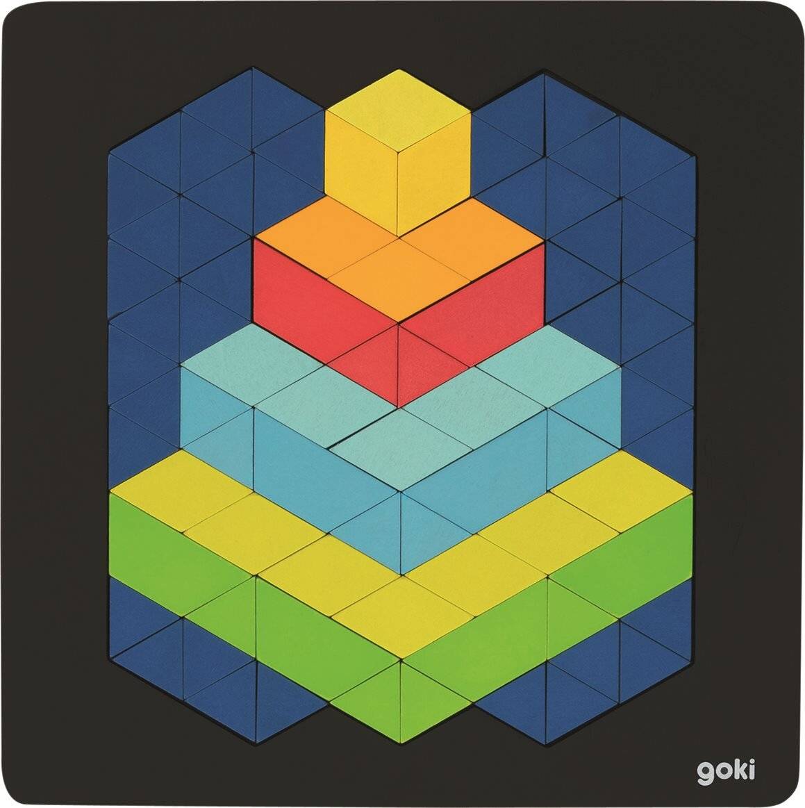 GOKI Holzpuzzle Pyramide 3D-Effekt 82 Teile