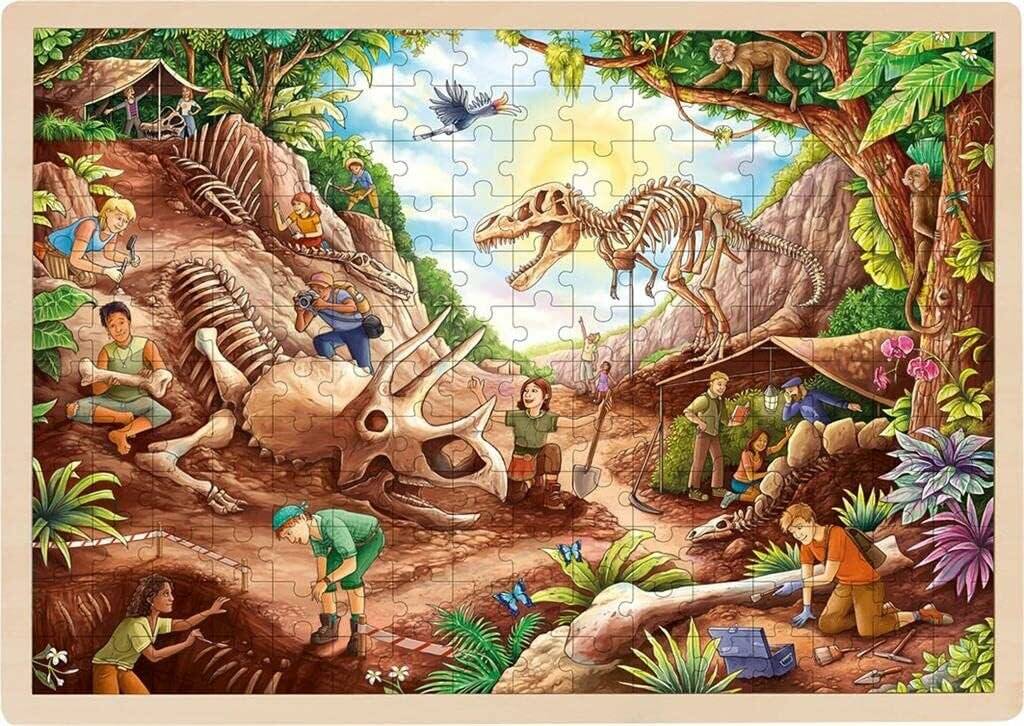 GOKI Holzpuzzle Dinosaurier-Ausgrabungen 192 Teile