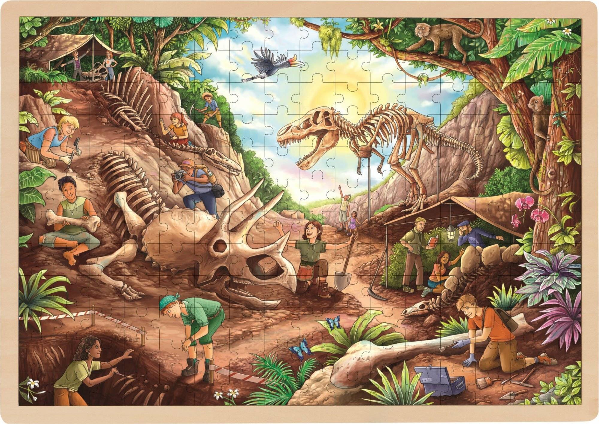 GOKI Holzpuzzle Dinosaurier-Ausgrabungen 192 Teile