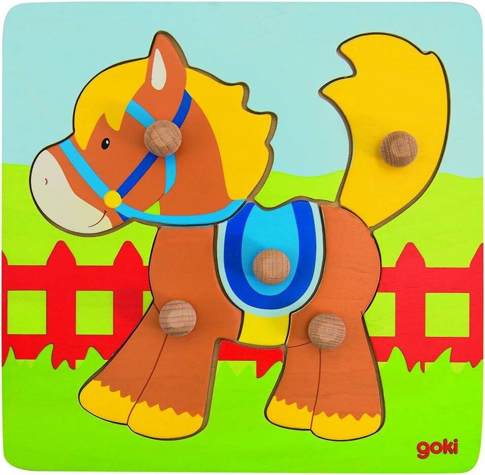 GOKI Holzpuzzle Pferd 5 Teile