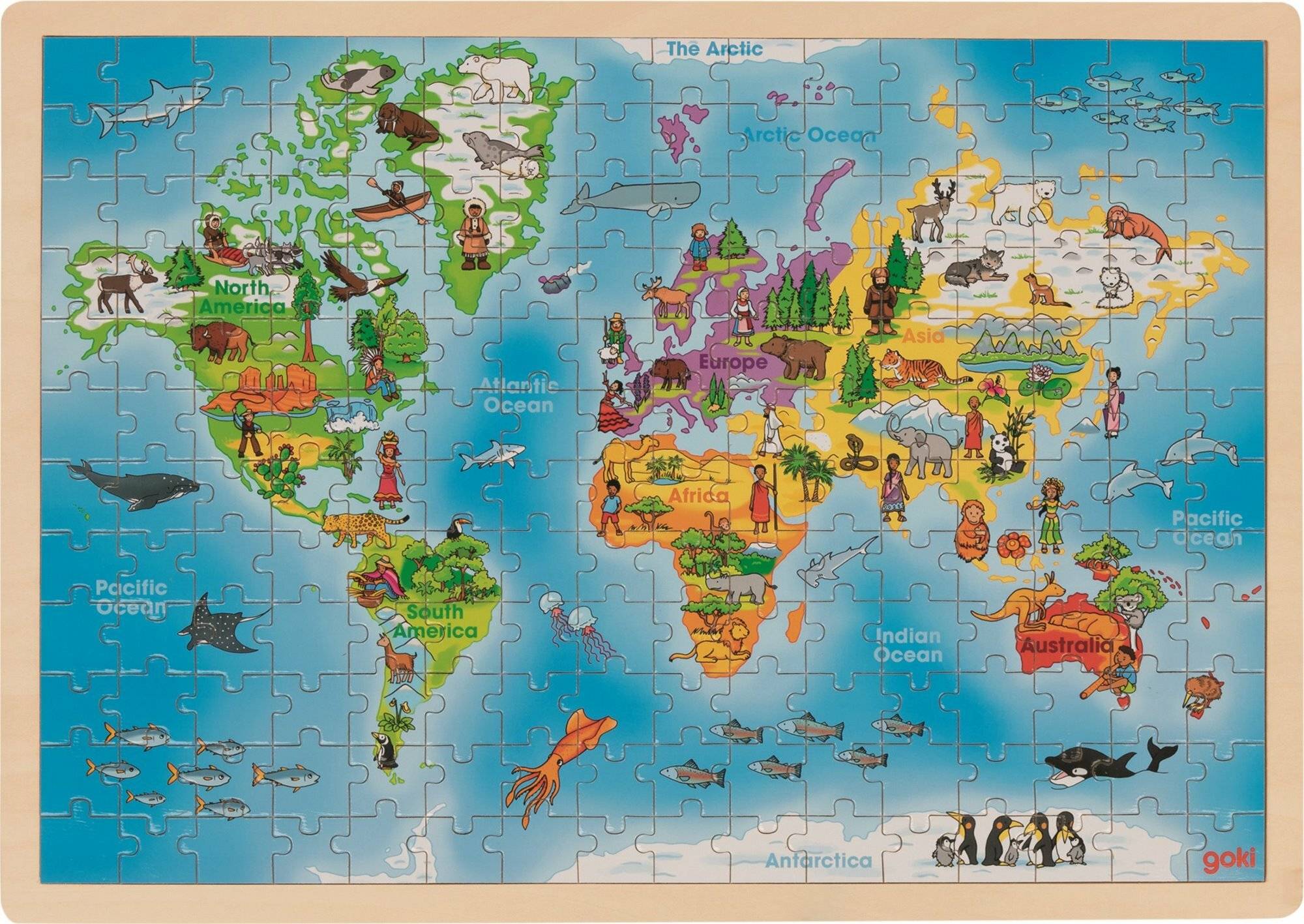 GOKI Holzpuzzle Unsere Welt 192 Teile
