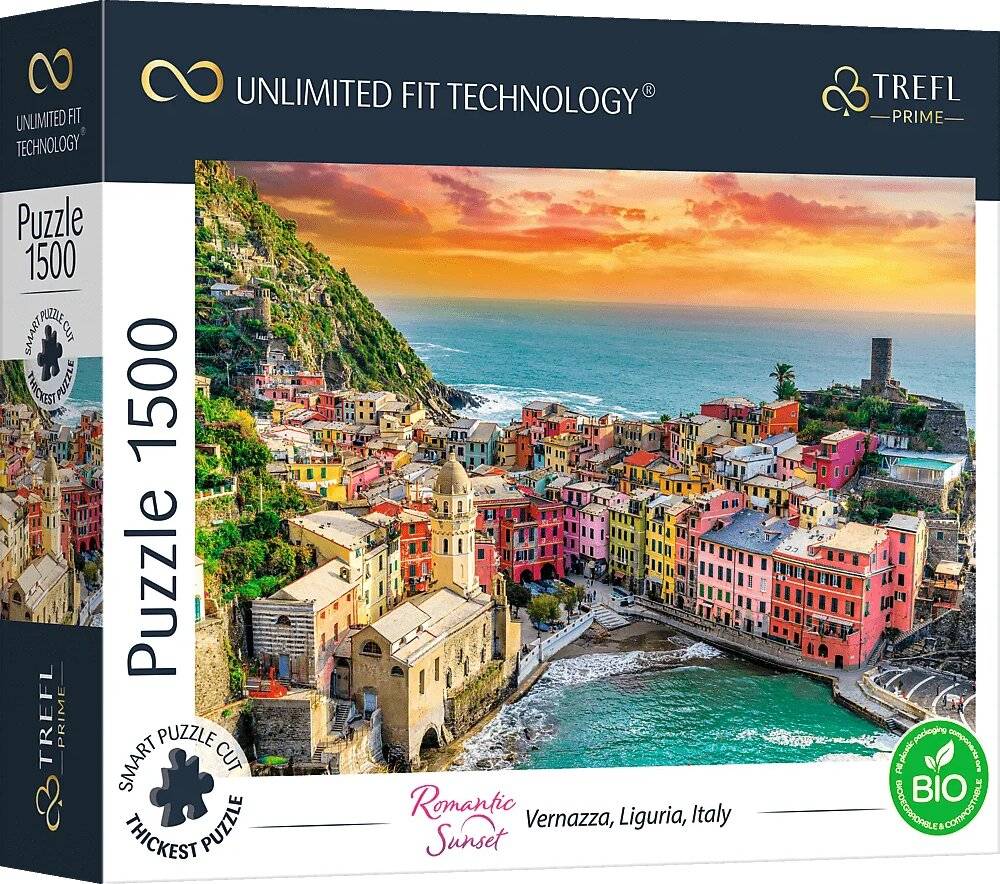 TREFL Puzzle UFT Romantischer Sonnenuntergang: Vernazza, Ligurien, Italien 1500 Stück