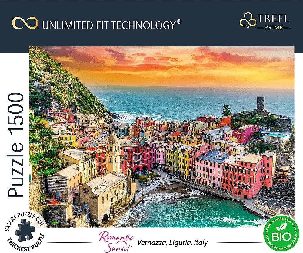TREFL Puzzle UFT Romantischer Sonnenuntergang: Vernazza, Ligurien, Italien 1500 Stück