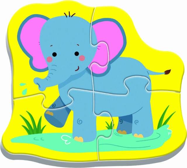 TREFL Baby-Puzzle Tiere auf Safari 4in1 (3,4,5,6 Teile)