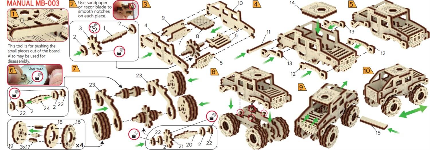 WOODEN CITY 3D-Puzzle Superschneller Monstertruck Nr.2