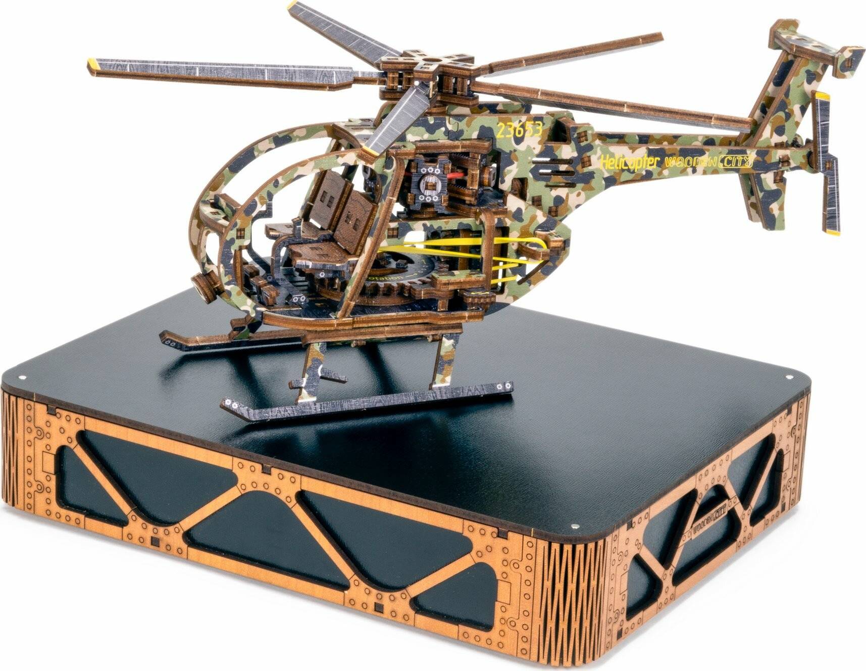 WOODEN CITY 3D Puzzle Helikopter Limitierte Auflage 178 Teile