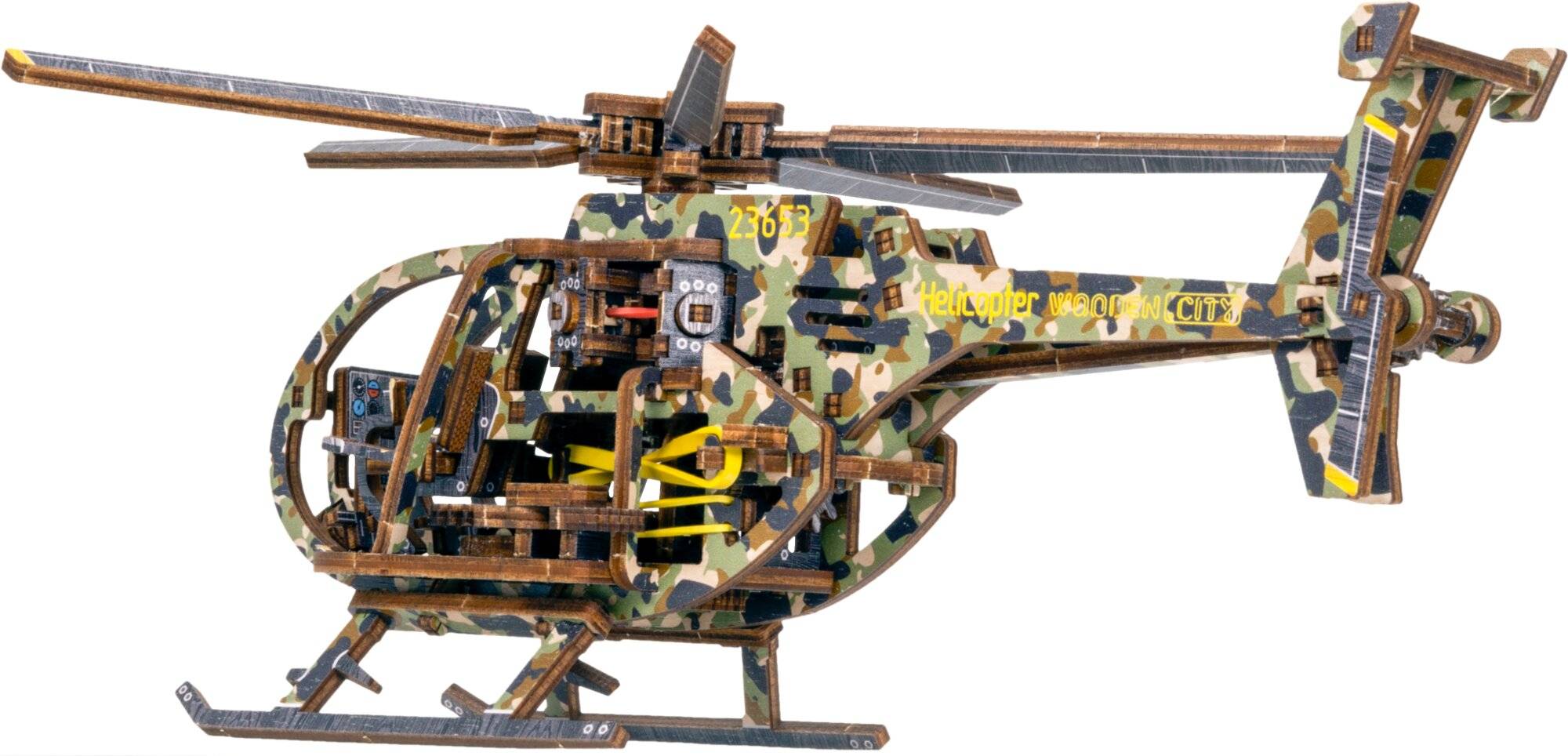 WOODEN CITY 3D Puzzle Helikopter Limitierte Auflage 178 Teile