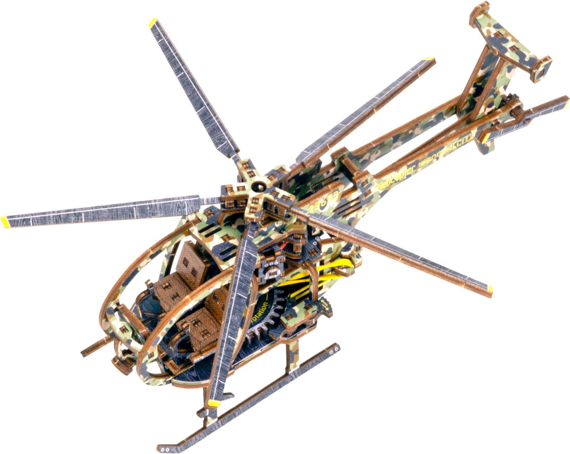 WOODEN CITY 3D Puzzle Helikopter Limitierte Auflage 178 Teile