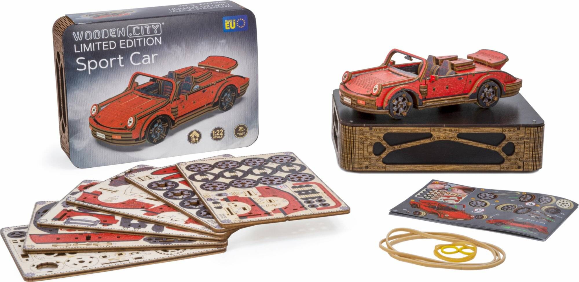 WOODEN CITY 3D Sportwagen Puzzle Limitierte Auflage 194 Teile