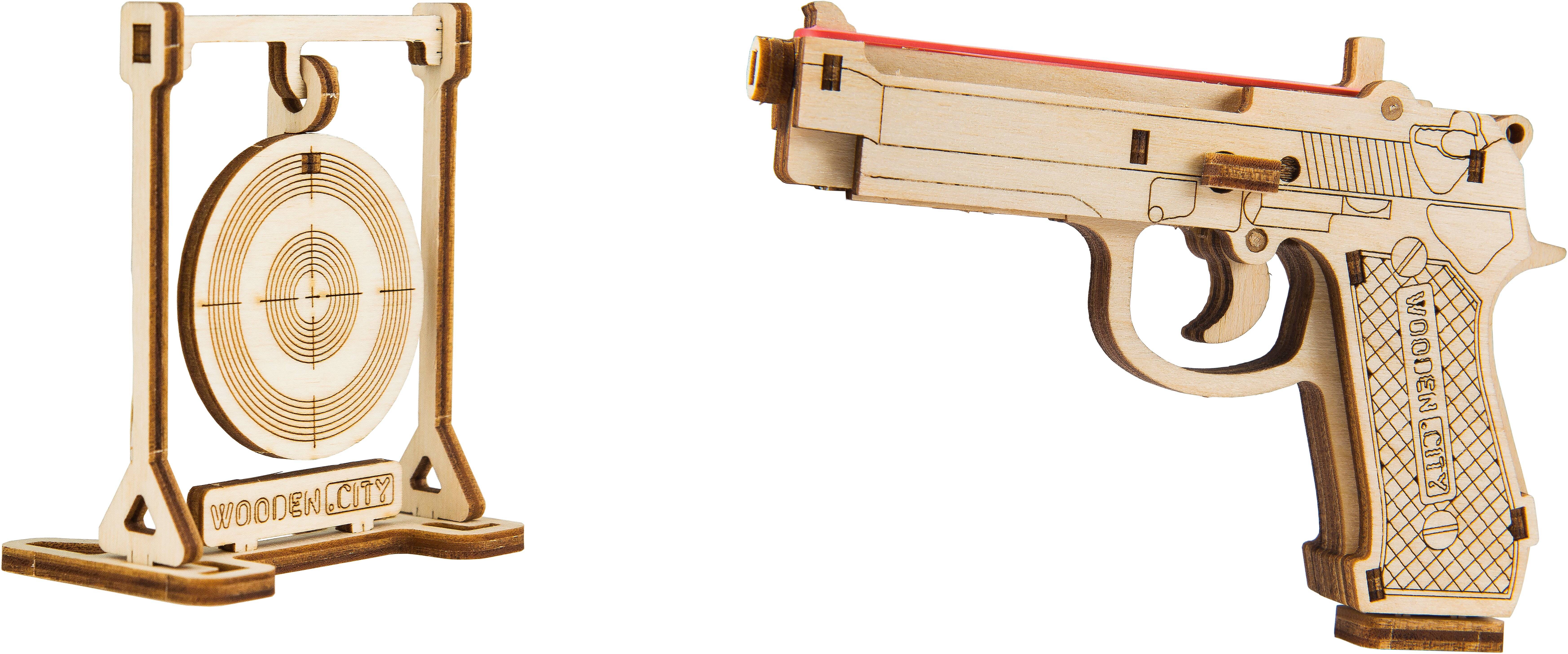 WOODEN CITY 3D-Puzzle Pistole Legende BRT-9, 31 Stück