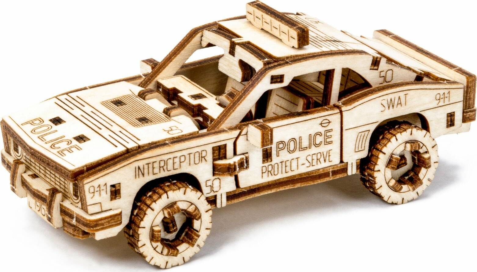 WOODEN CITY 3D-Puzzle Superschnelles Polizeiauto