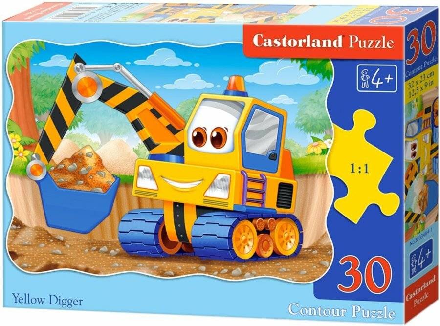 CASTORLAND Puzzle Gelber Bagger 30 Teile