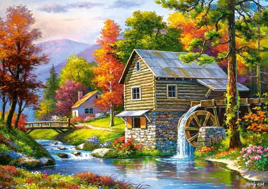 CASTORLAND Puzzle Alte Mühle 500 Teile