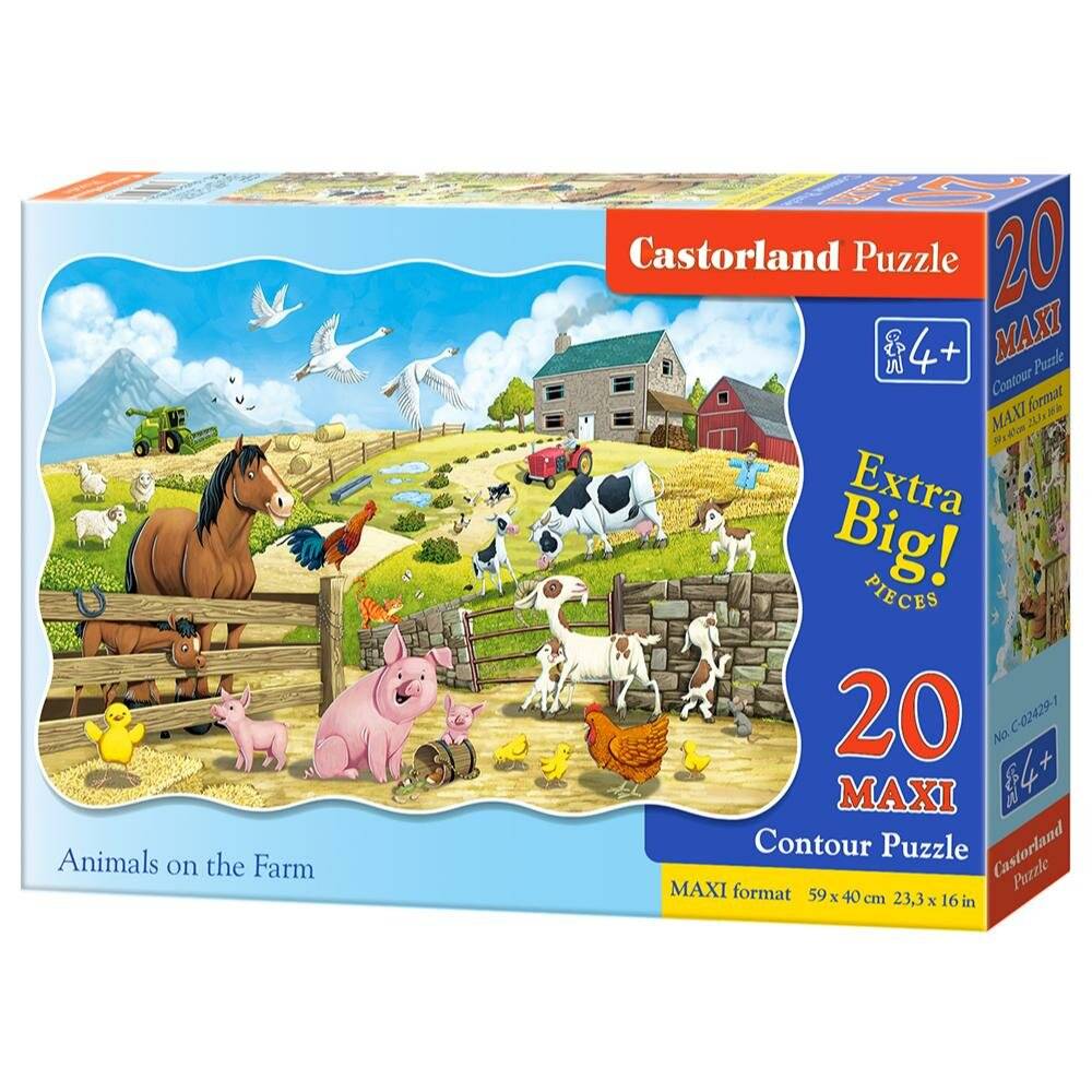 CASTORLAND Puzzle Tiere auf dem Bauernhof MAXI 20 Teile