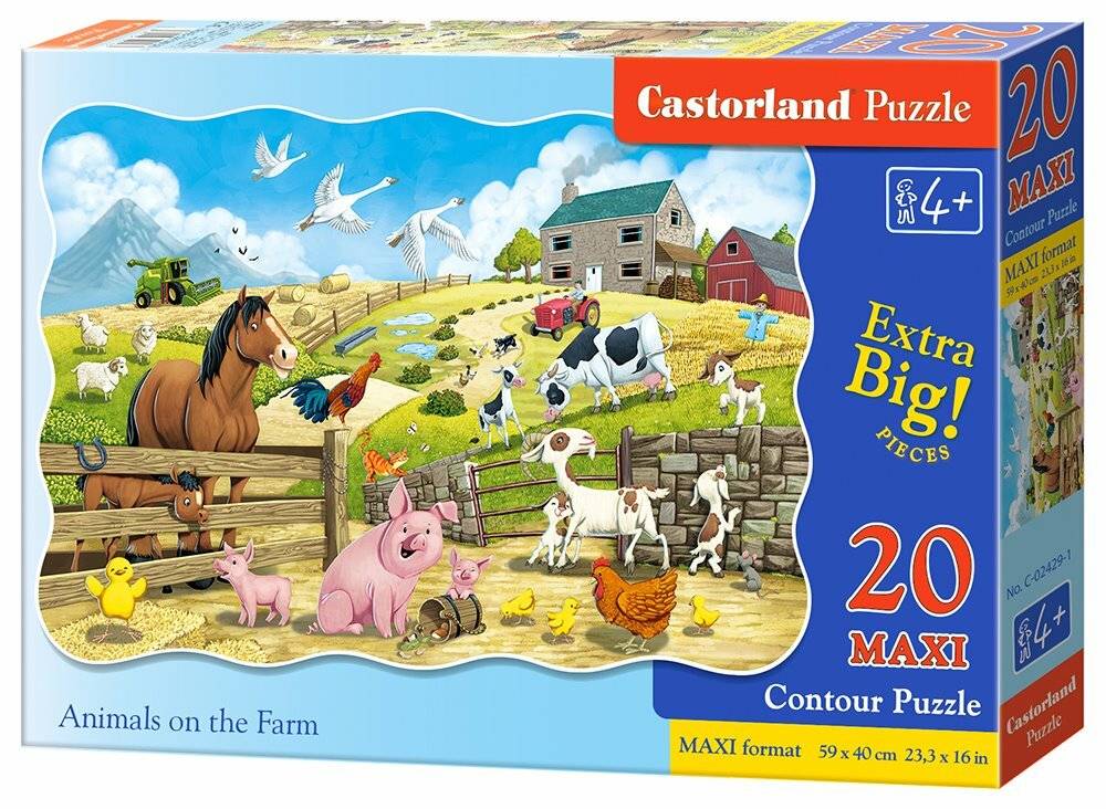 CASTORLAND Puzzle Tiere auf dem Bauernhof MAXI 20 Teile