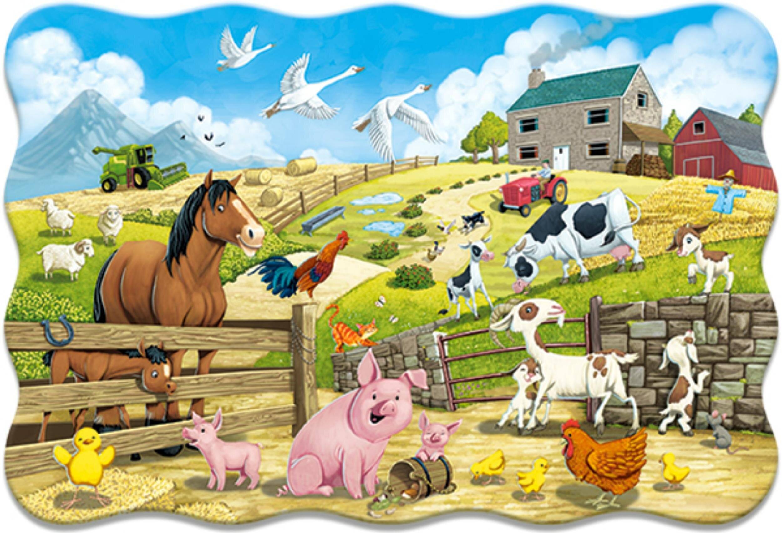 CASTORLAND Puzzle Tiere auf dem Bauernhof MAXI 20 Teile