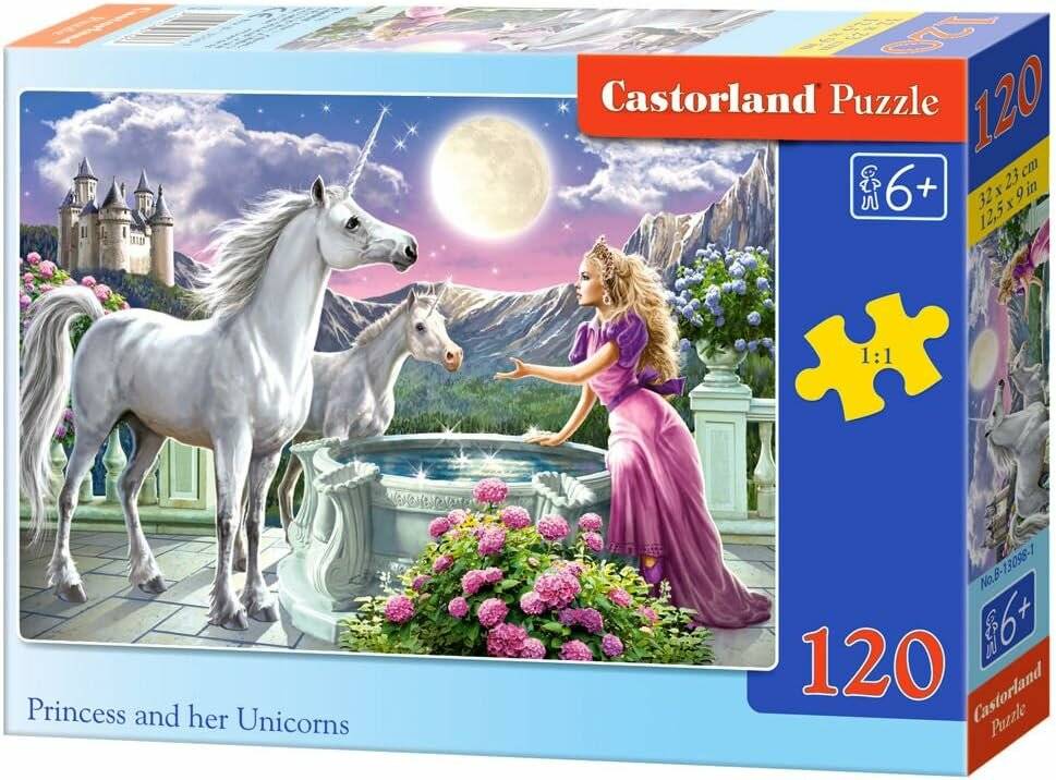 CASTORLAND Puzzle Prinzessin und Einhörner 120 Teile