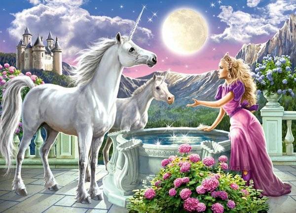 CASTORLAND Puzzle Prinzessin und Einhörner 120 Teile