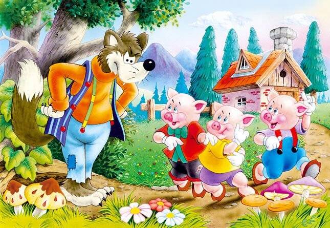 CASTORLAND Puzzle über die drei kleinen Schweinchen 60 Teile