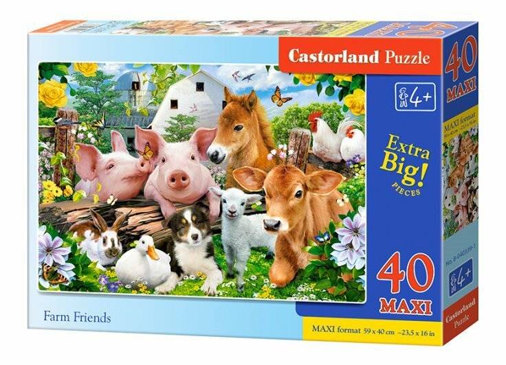 CASTORLAND Puzzle Freunde des Bauernhofs MAXI 40 Teile