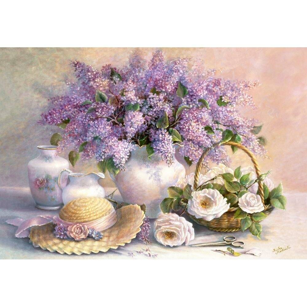 CASTORLAND Puzzle Blumen - Flieder und Rosen 1000 Teile