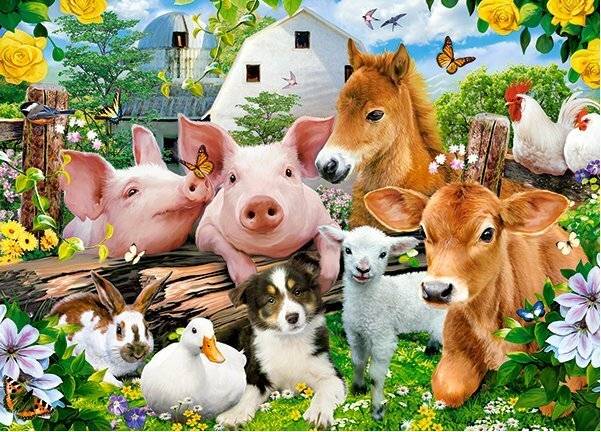 CASTORLAND Puzzle Freunde auf dem Bauernhof 60 Teile