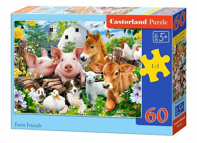 CASTORLAND Puzzle Freunde auf dem Bauernhof 60 Teile