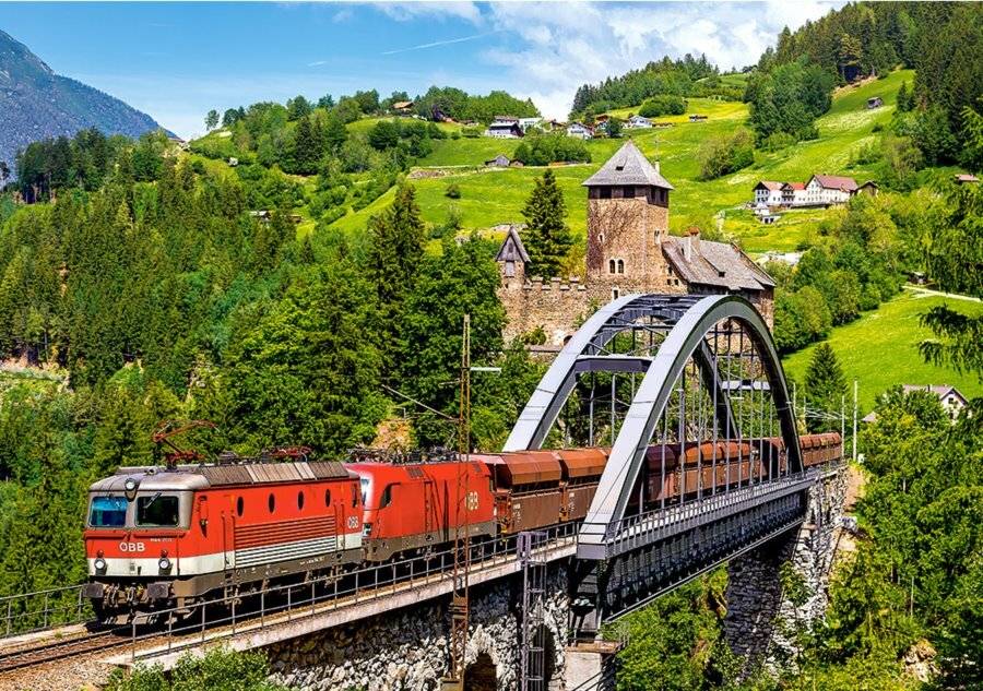 CASTORLAND Puzzle Zug auf der Brücke 500 Teile