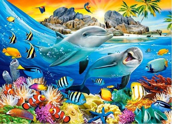 CASTORLAND Puzzle Delphine in den Tropen 100 Teile