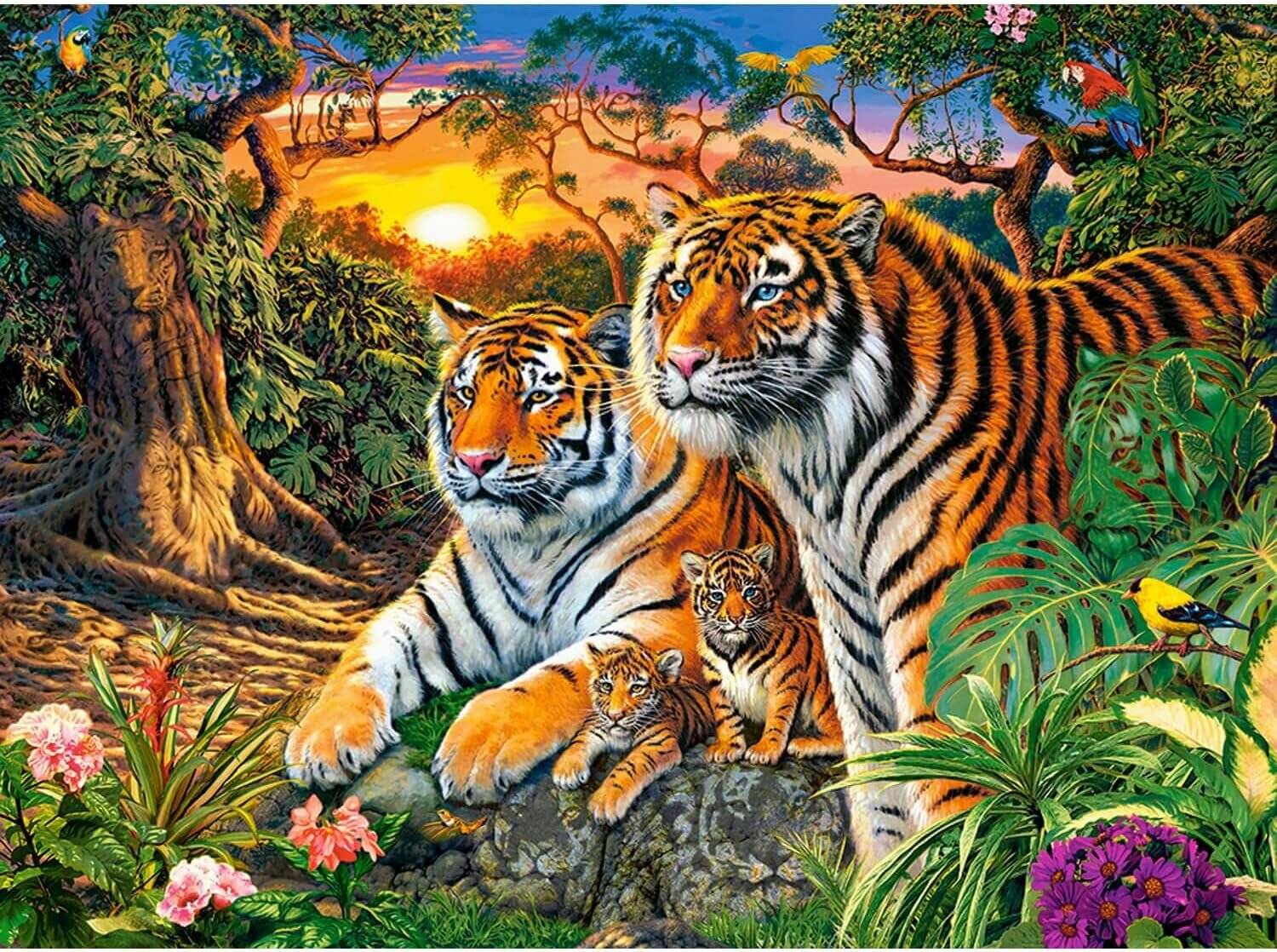 CASTORLAND Tiger Familie Puzzle 2000 Teile