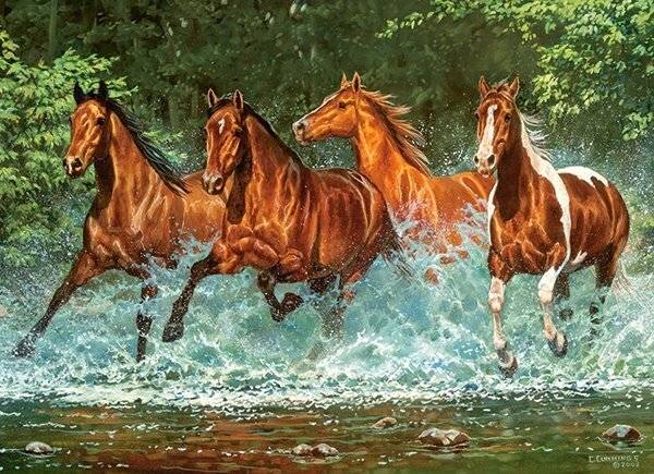 CASTORLAND Puzzle Laufende Pferde 300 Teile