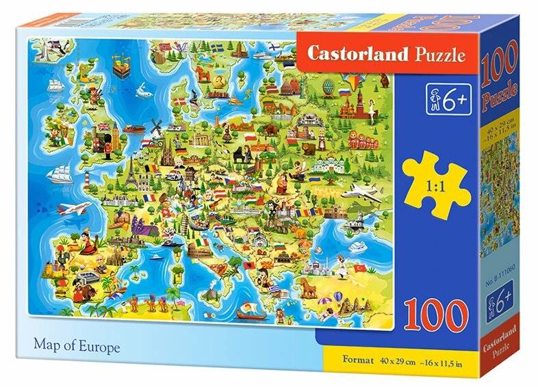 CASTORLAND Puzzle Karte von Europa 100 Teile