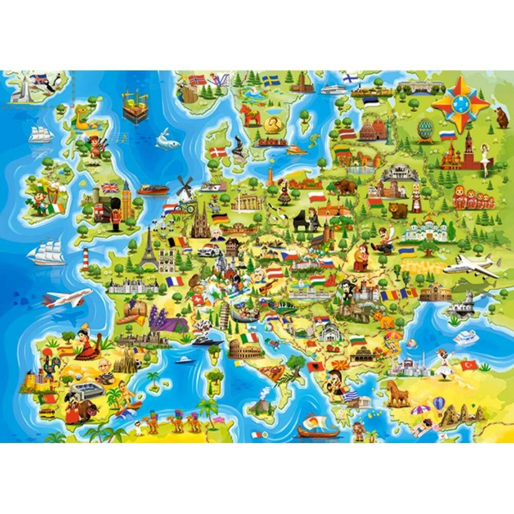 CASTORLAND Puzzle Karte von Europa 100 Teile