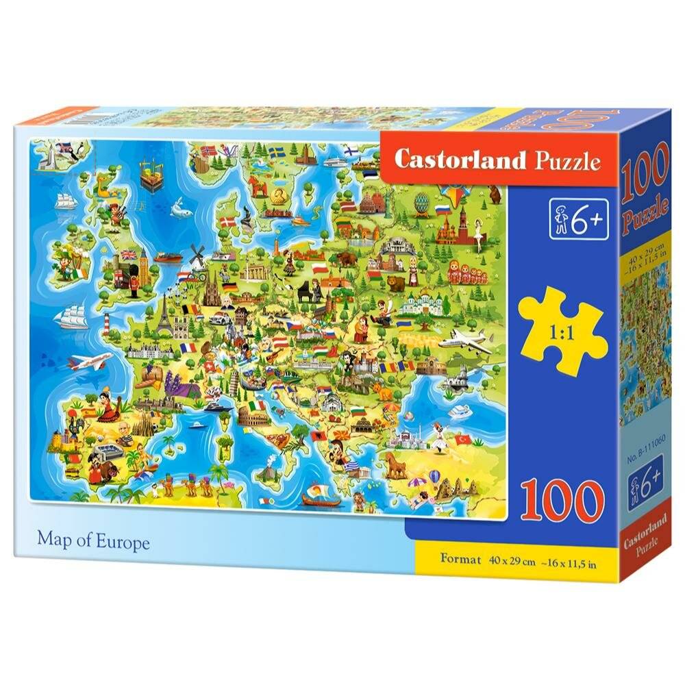 CASTORLAND Puzzle Karte von Europa 100 Teile