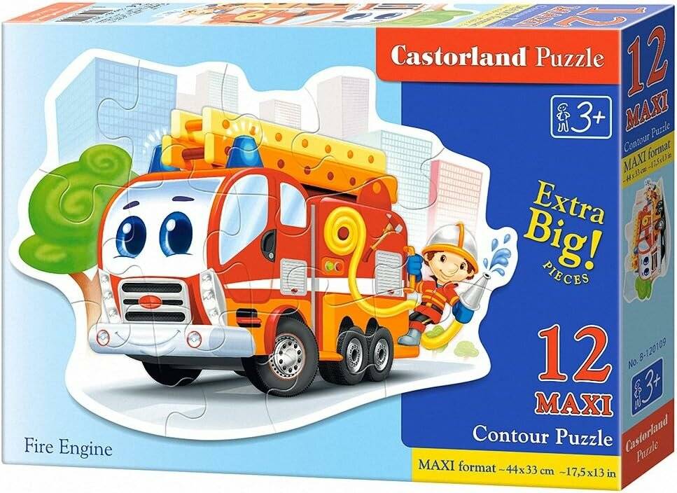 CASTORLAND Puzzle Feuerwehrauto MAXI 12 Teile