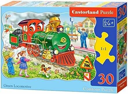 CASTORLAND Puzzle Grüne Lokomotive 30 Teile