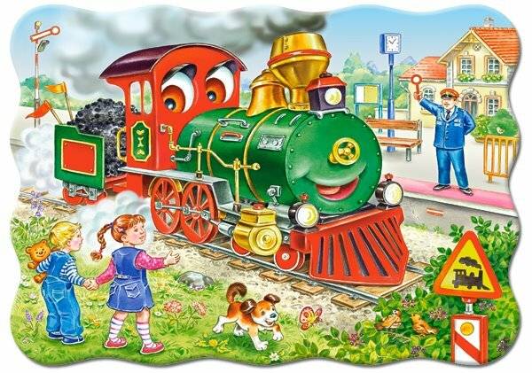 CASTORLAND Puzzle Grüne Lokomotive 30 Teile