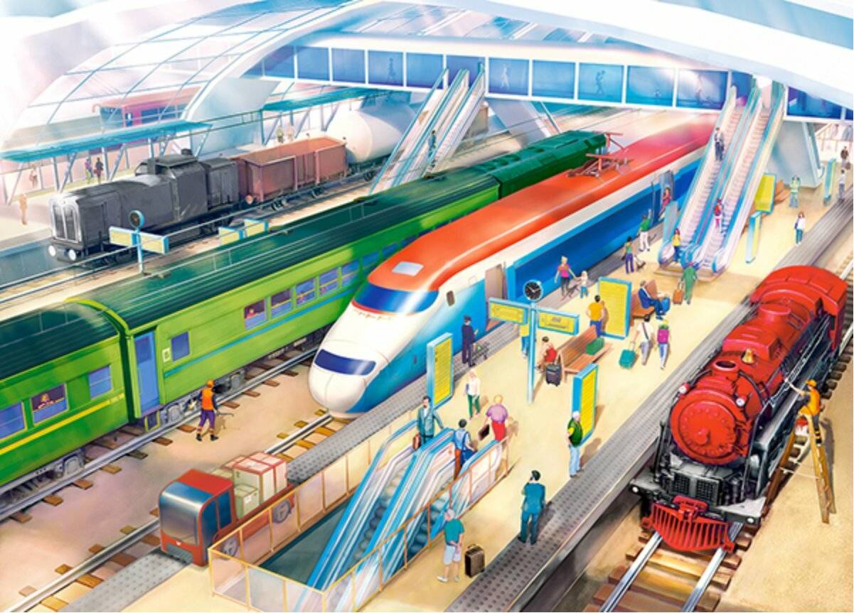 CASTORLAND Bahnhofs-Puzzle 180 Teile