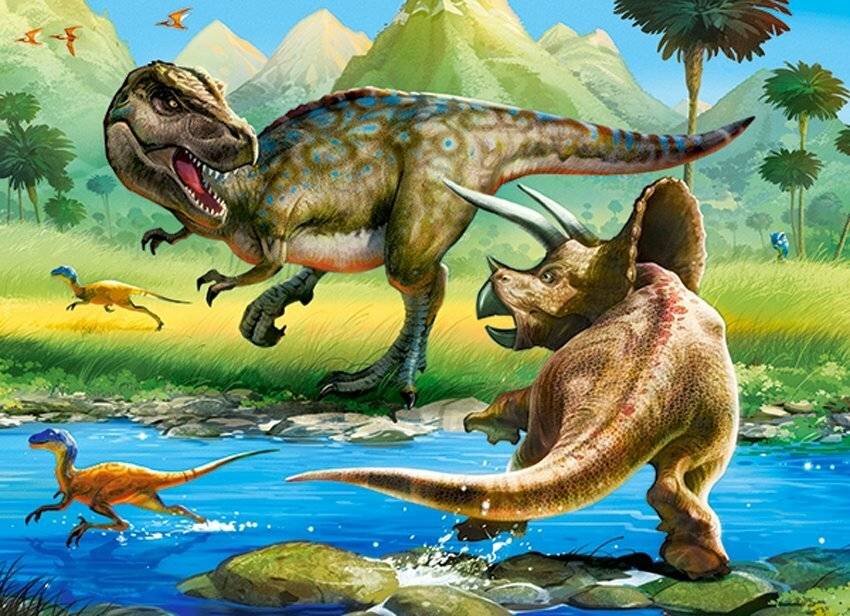 CASTORLAND Puzzle Tyranosaurus vs. Triceratops 70 Teile