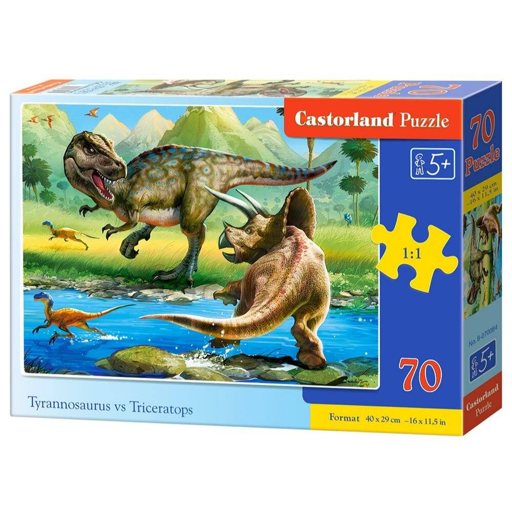 CASTORLAND Puzzle Tyranosaurus vs. Triceratops 70 Teile