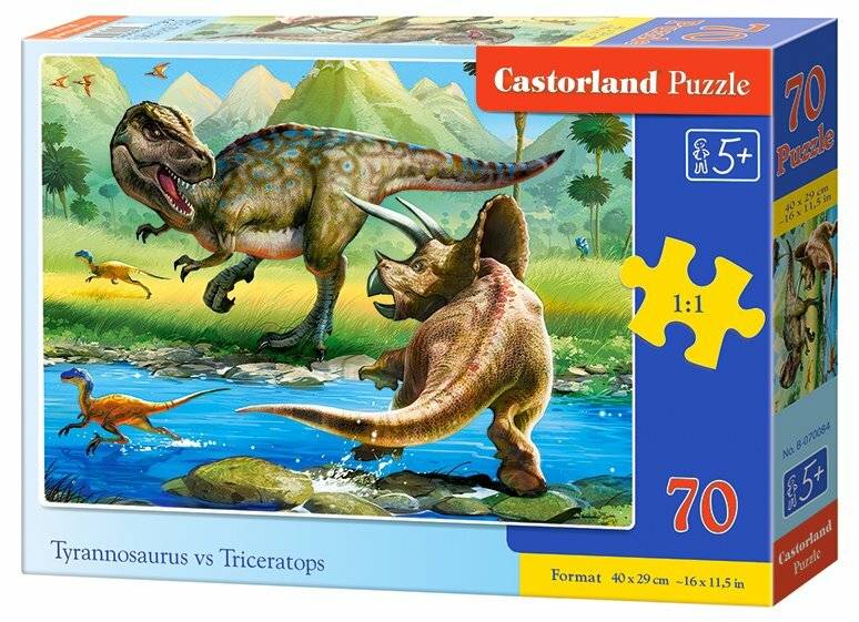 CASTORLAND Puzzle Tyranosaurus vs. Triceratops 70 Teile