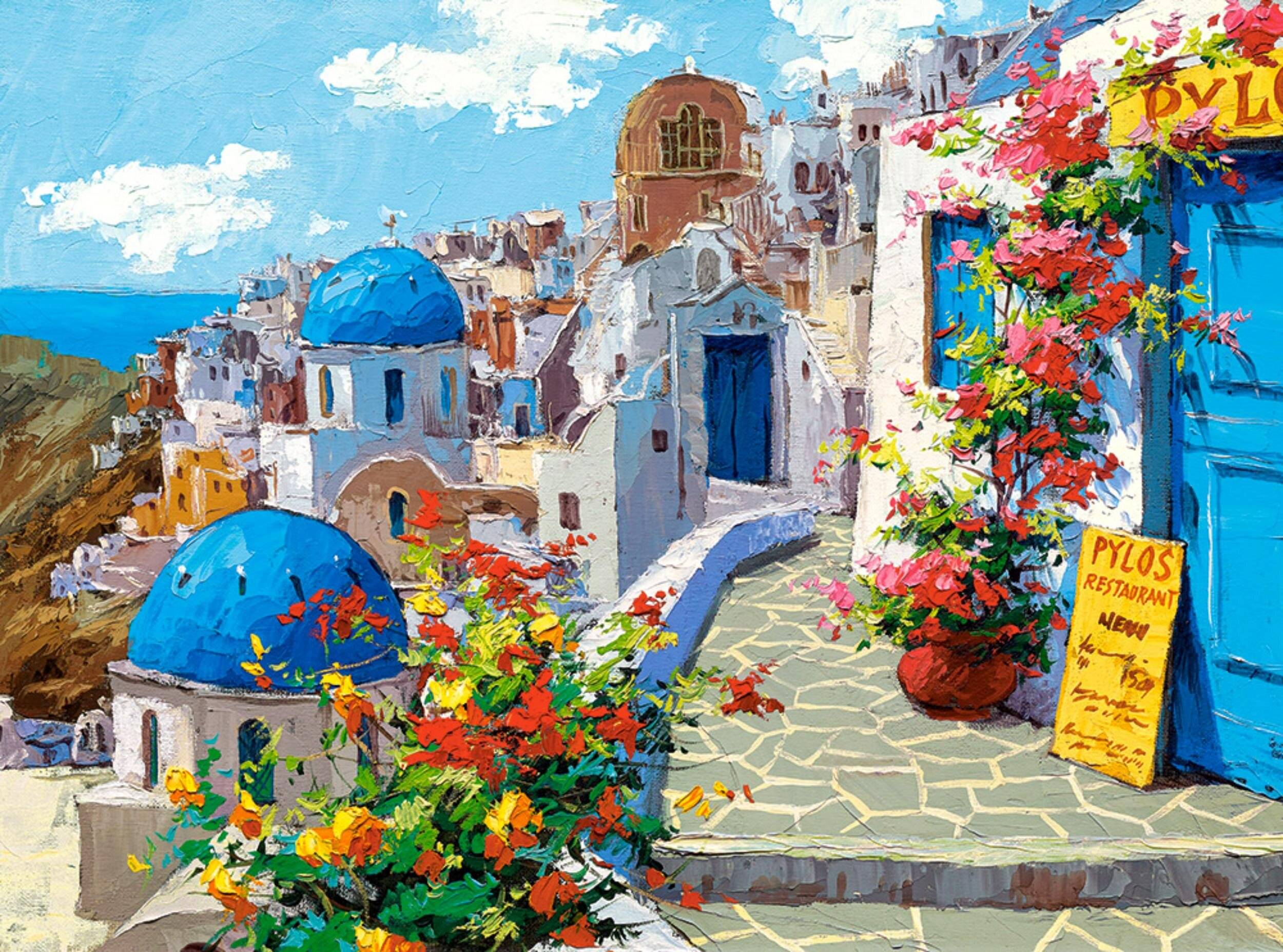 CASTORLAND Puzzle Frühling in Santorini 2000 Teile