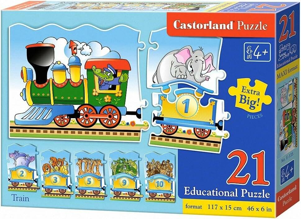 CASTORLAND Puzzle Lernzahlen 1-10, Zug 21 Teile