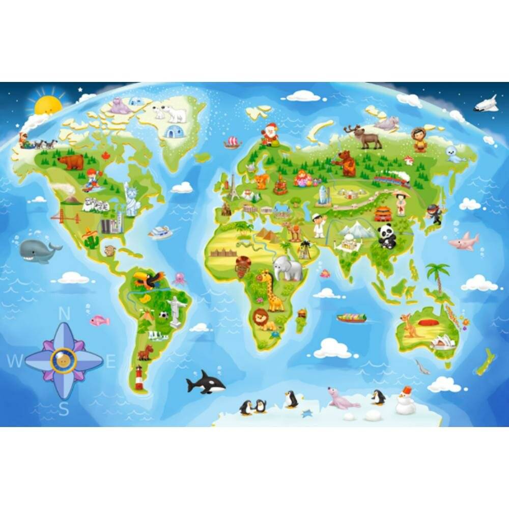 CASTORLAND Puzzle Weltkarte MAXI 40 Teile