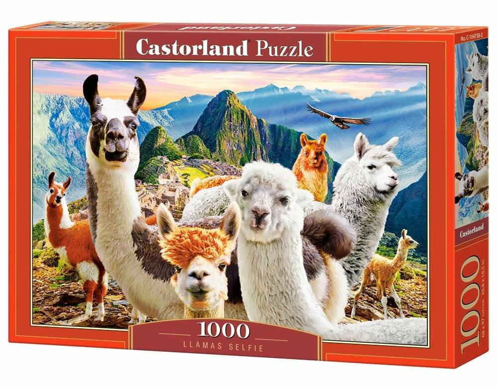 CASTORLAND Puzzle Selfie Lama auf Macchu Picchu 1000 Teile
