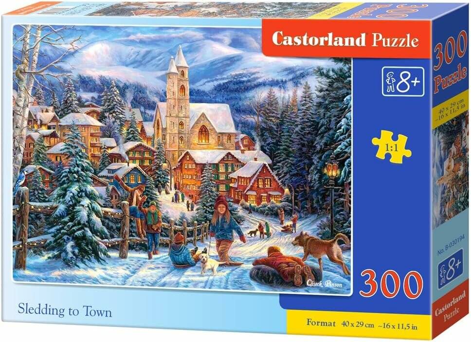 CASTORLAND Puzzle Schlittenfahren in der Stadt 300 Teile