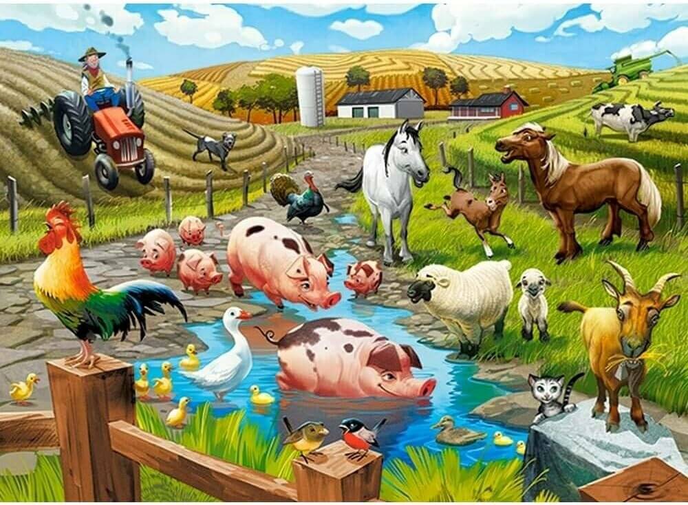 CASTORLAND Puzzle Bauernhofleben 70 Teile